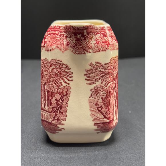 Vintage Mason's Vista England Pink & White Transferware Ironstone Creamer – 4" H - Picture 5 of 9